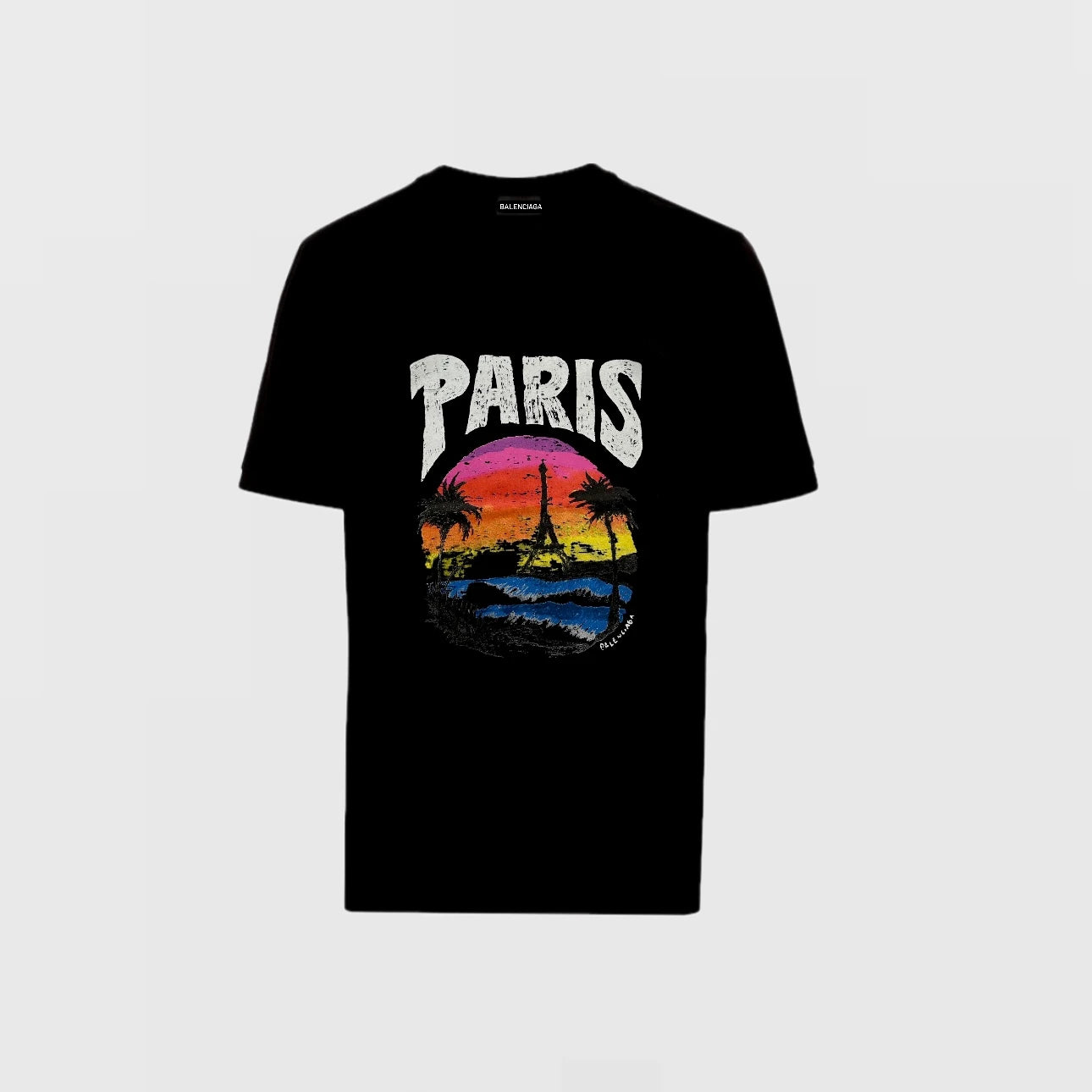 BALENCIAGA PARIS EIFFEL TOWER LOGO T SHIRT