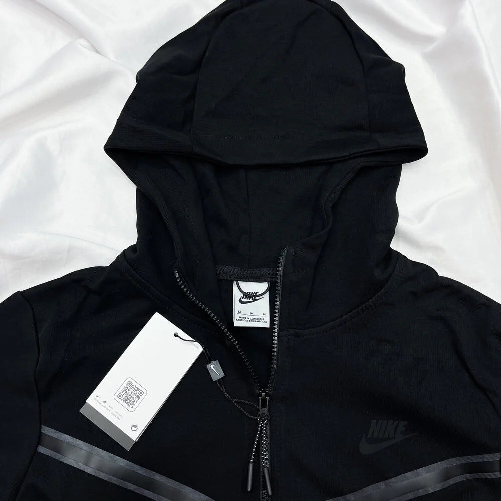 NIKE TECH FLEECE BLACK FULL ZIP TRACKSUIT