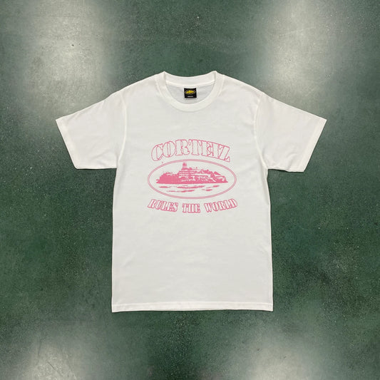 CORTEIZ ALCATRAZ T-SHIRT WHITE/PINK