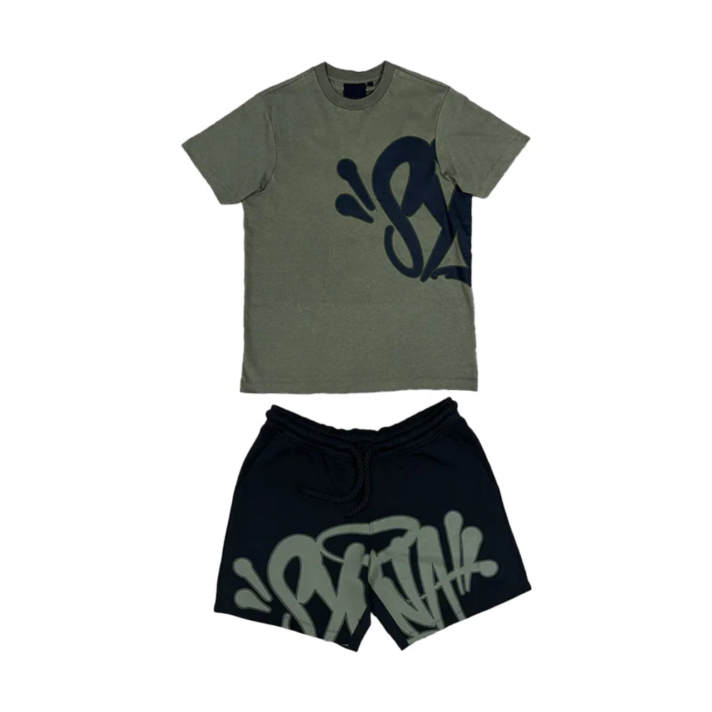 SYNA T-SHIRT & SHORT SET GREEN/BLACK