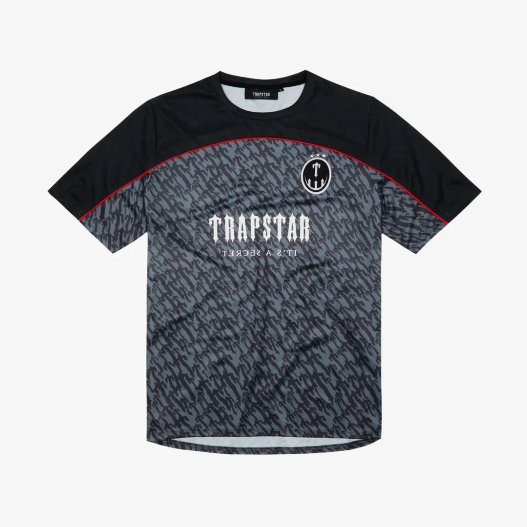 TRAPSTAR T MONOGRAM FOOTBALL JERSEY - GREY/RED