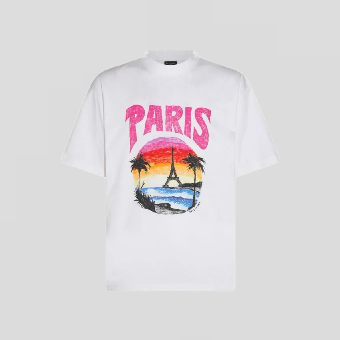 BALENCIAGA PARIS EIFFEL TOWER LOGO T SHIRT