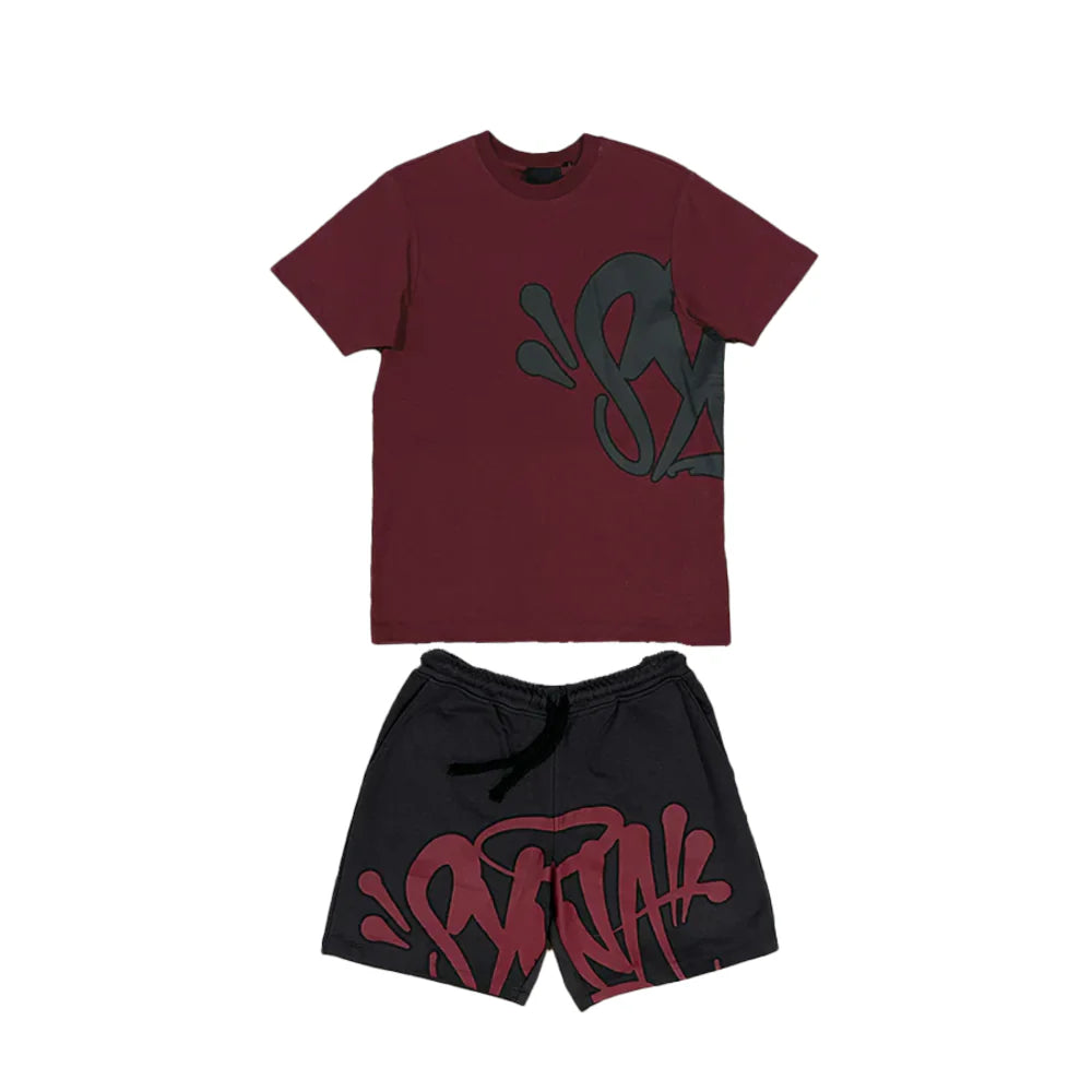 SYNA T-SHIRT & SHORT SET RED/ANTHRACITE