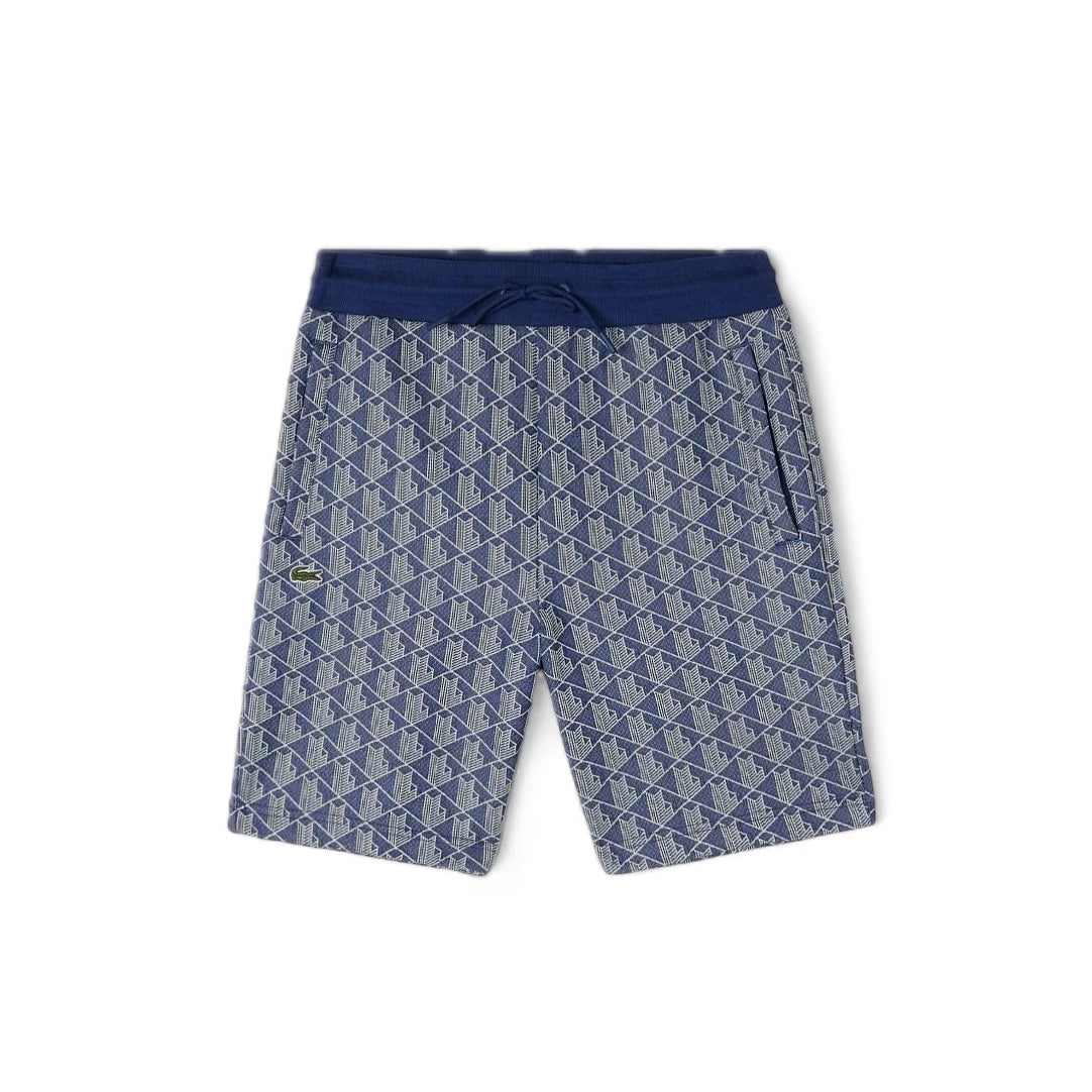 LACOSTE MONOGRAM CLASSIC SHORTS- MARINA BLUE/WHITE