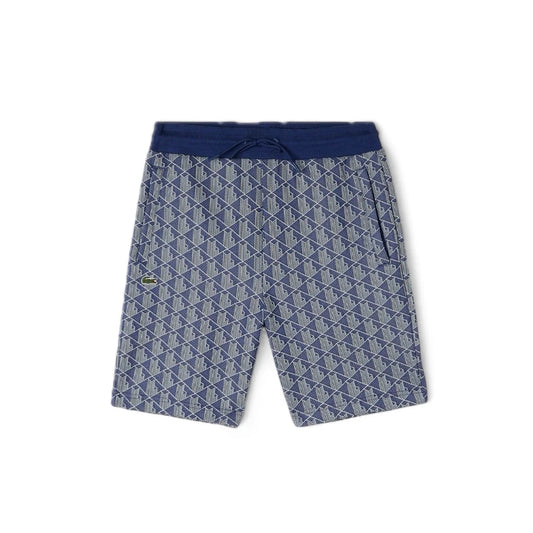 LACOSTE MONOGRAM CLASSIC SHORTS- MARINA BLUE/WHITE