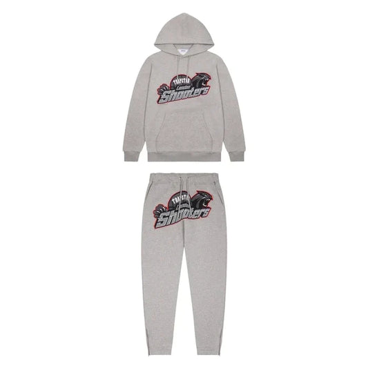 TRAPSTAR SHOOTERS HOODED TRACKSUIT GREY/RED