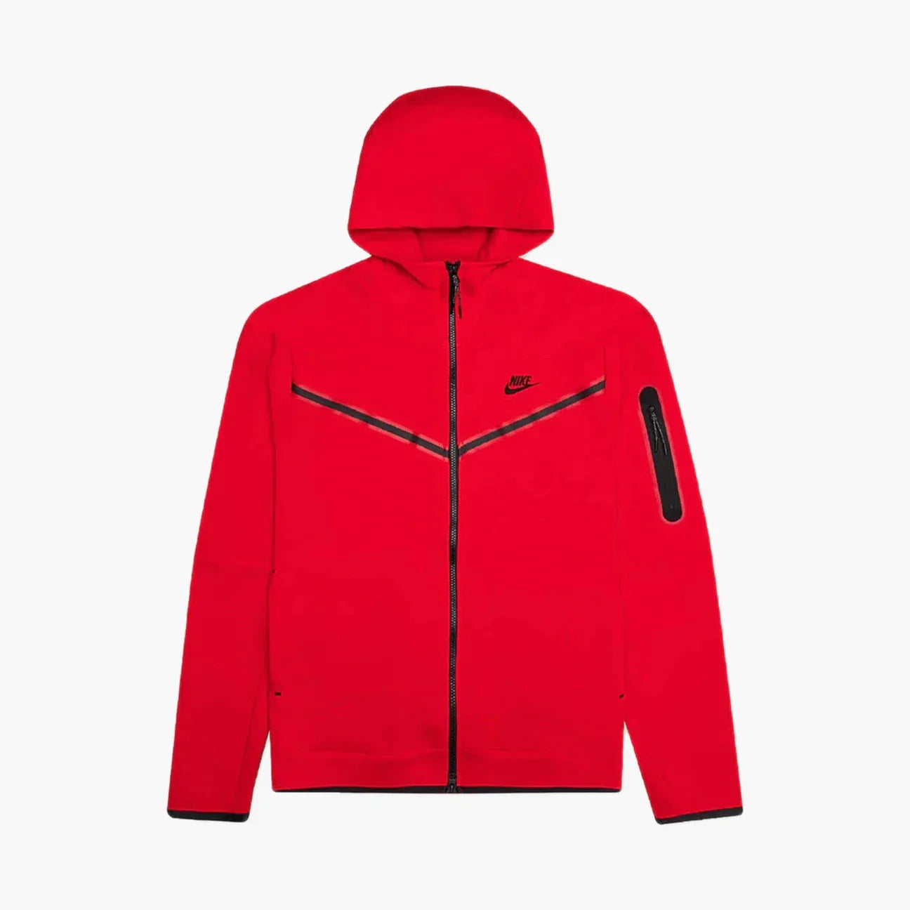 NIKE TECH FLEECE FULLZIP HOODIE RED/BLACK