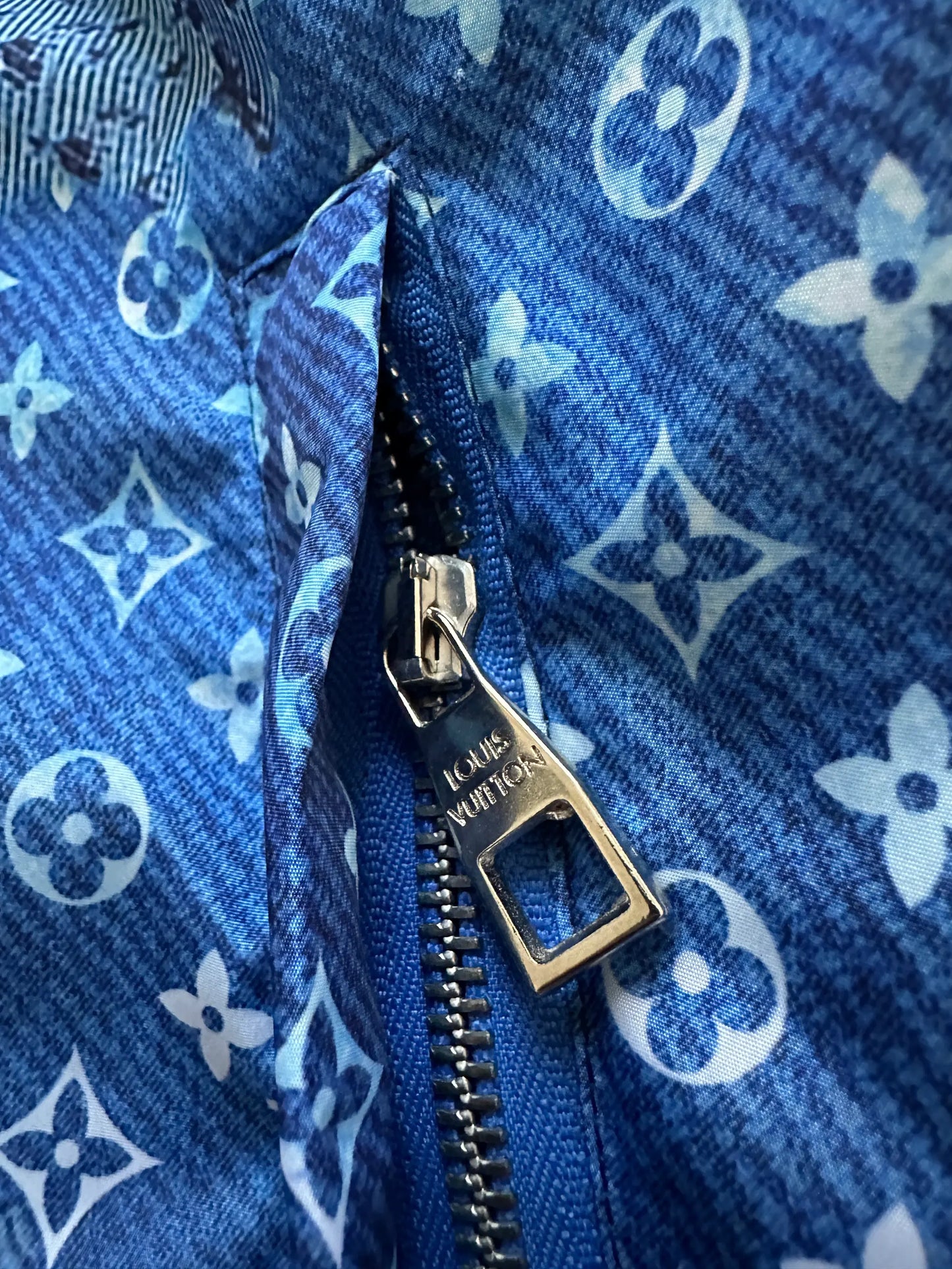 LOUIS VUITTON BLUE MONOGRAM BOMBER JACKET