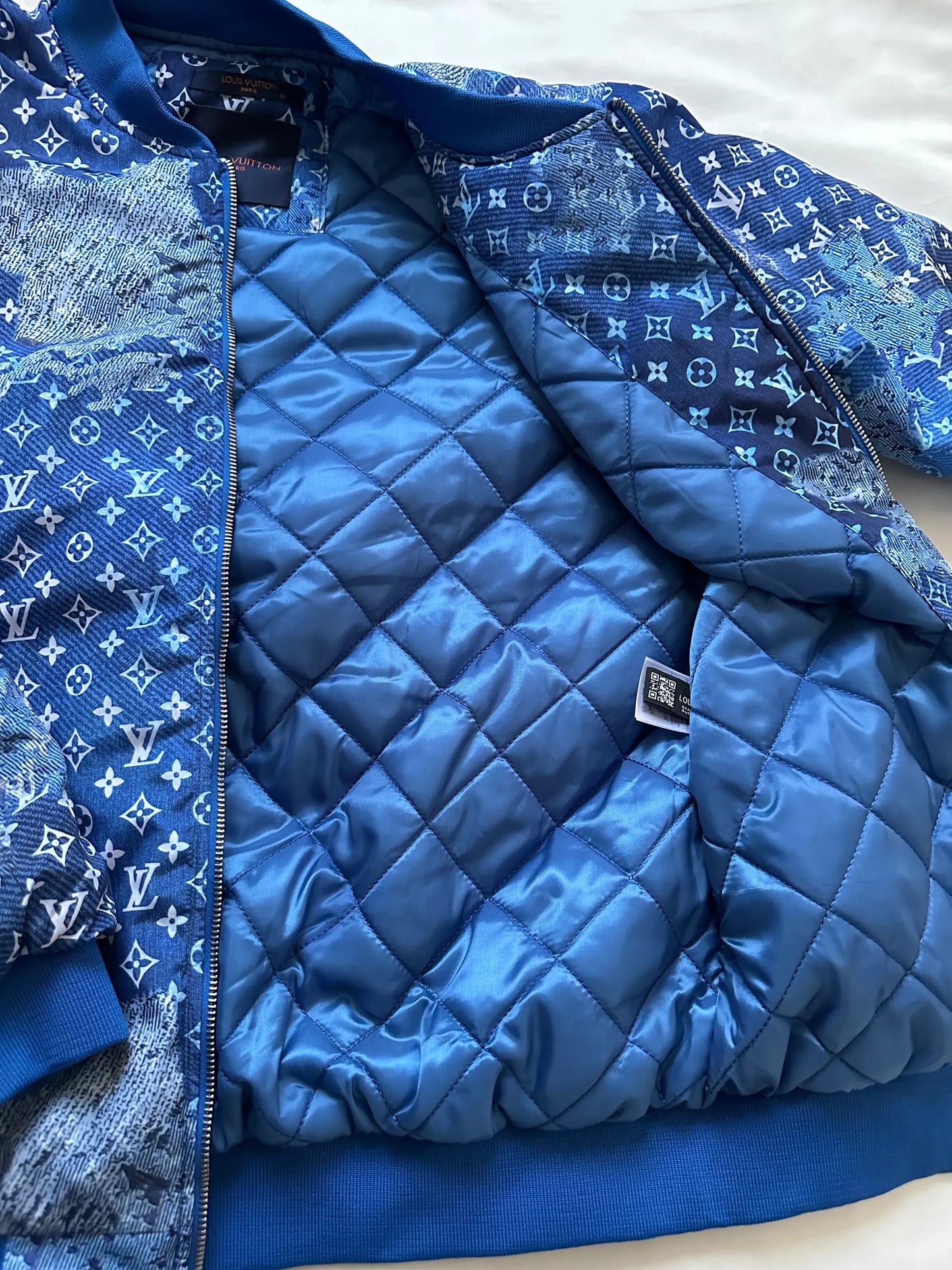 LOUIS VUITTON BLUE MONOGRAM BOMBER JACKET