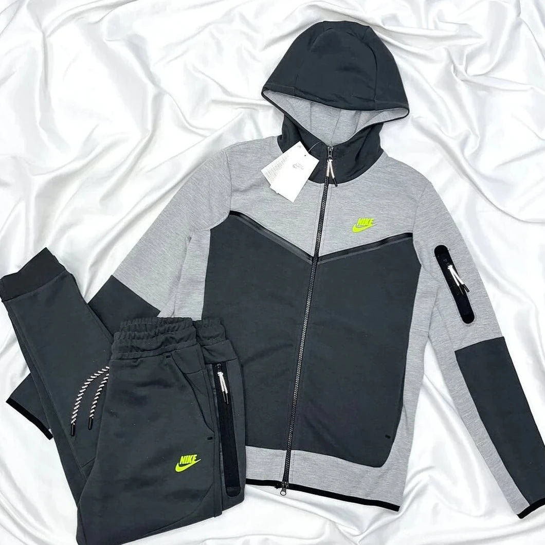 Nike Tech Fleece Full Zip Hoodie Anthracite/Volt