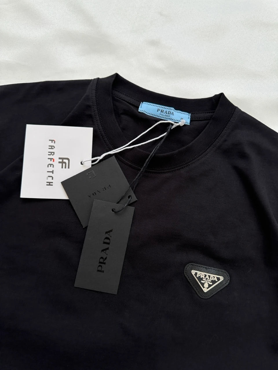 PRADA SILVER CREW NECK T SHIRT