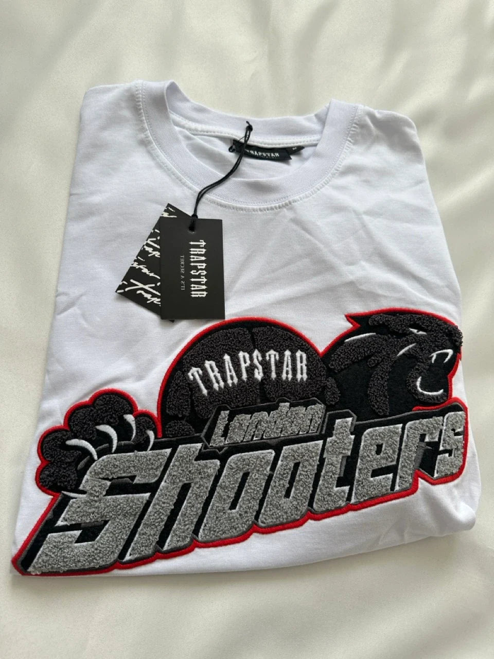 Trapstar Shooters Tee Cotton T shirt WHITE/RED