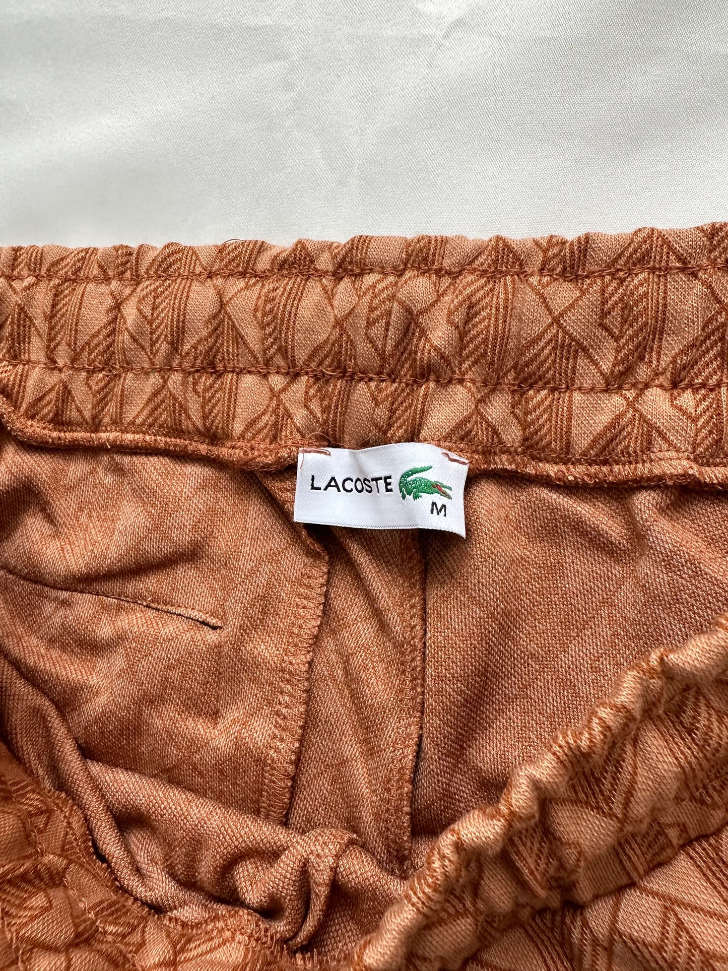 LACOSTE MONOGRAM CLASSIC SHORTS- BEIGE/BROWN