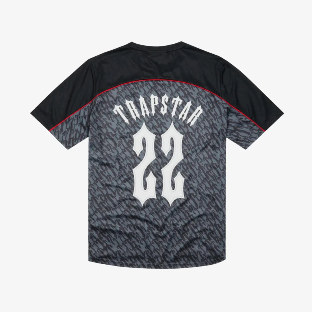 TRAPSTAR T MONOGRAM FOOTBALL JERSEY - GREY/RED