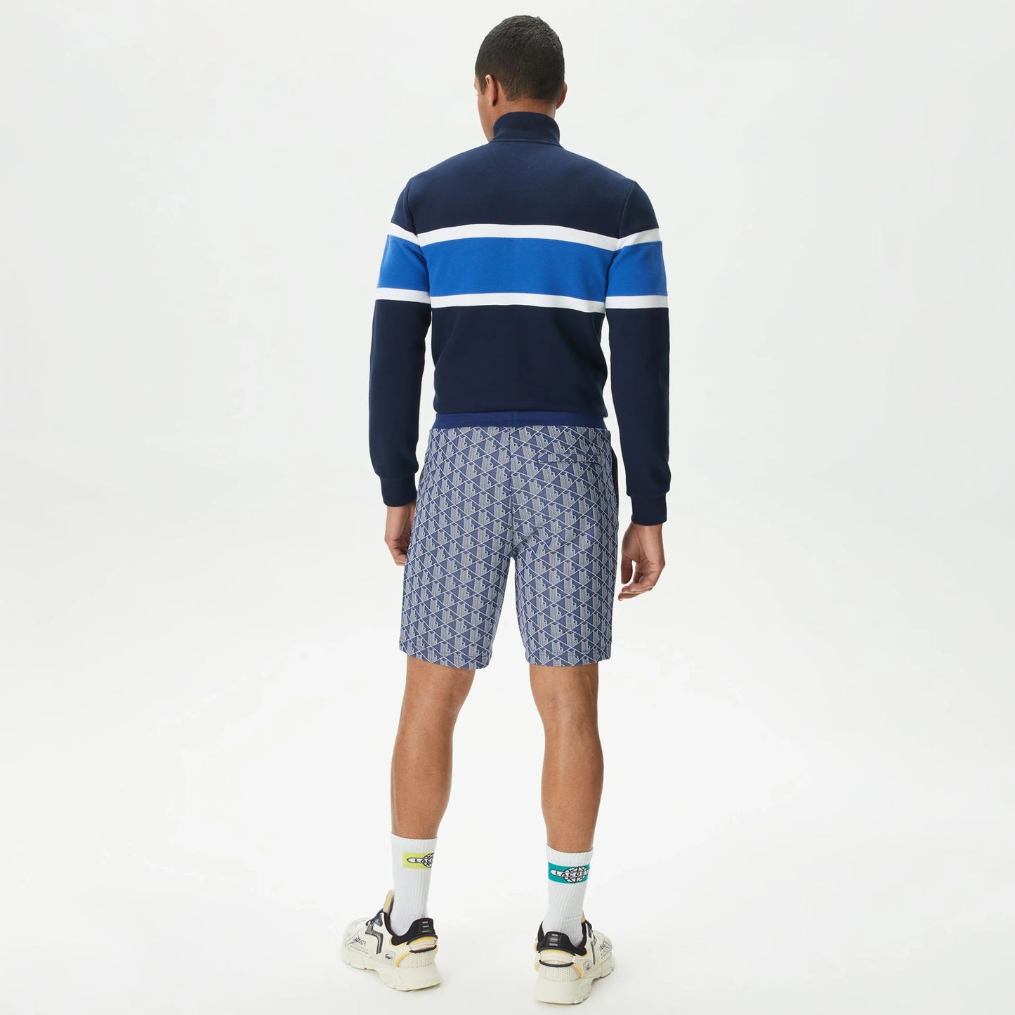 LACOSTE MONOGRAM CLASSIC SHORTS- MARINA BLUE/WHITE