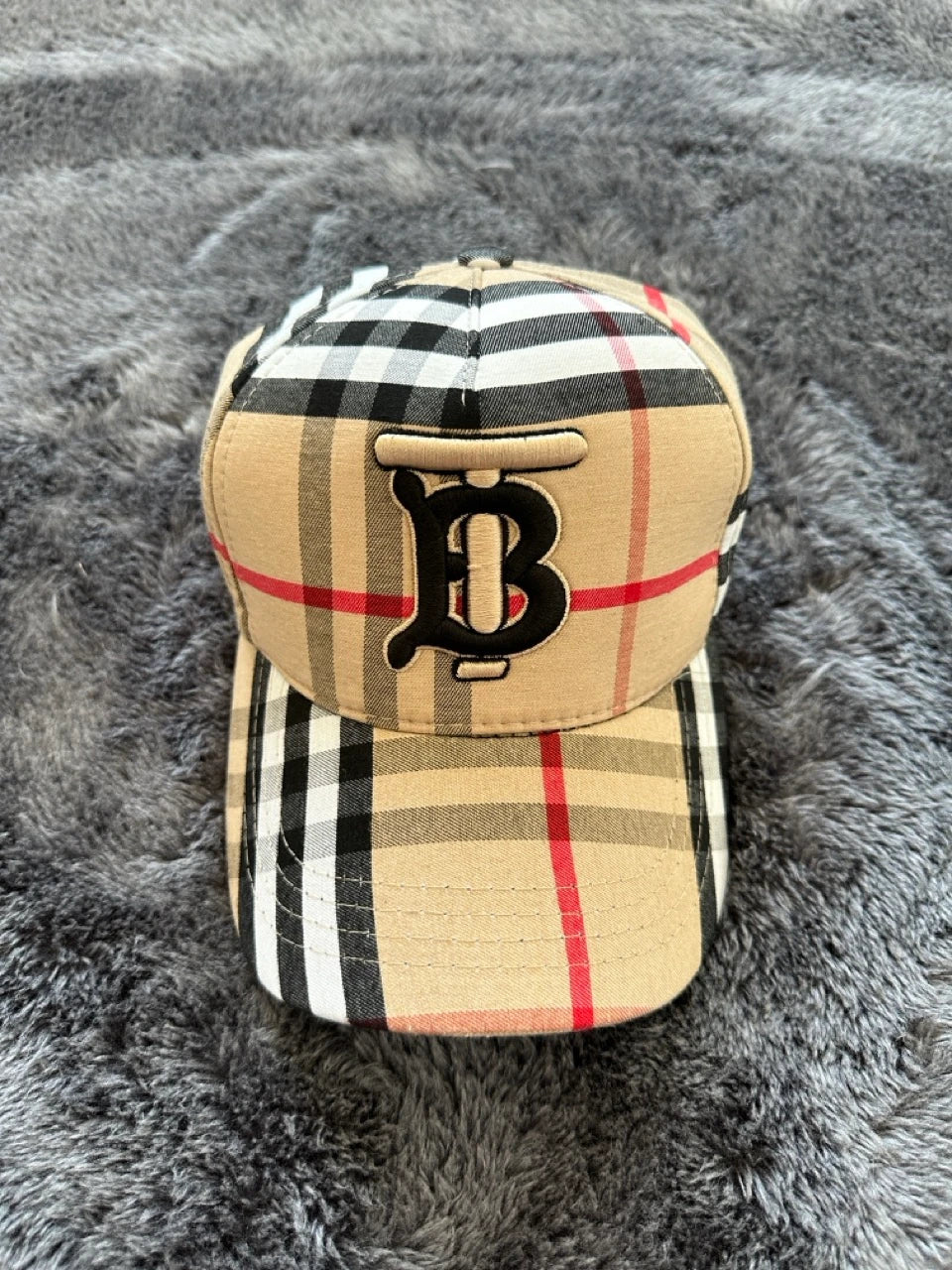 BURBERRY CHECK COTTON BASEBALL HAT