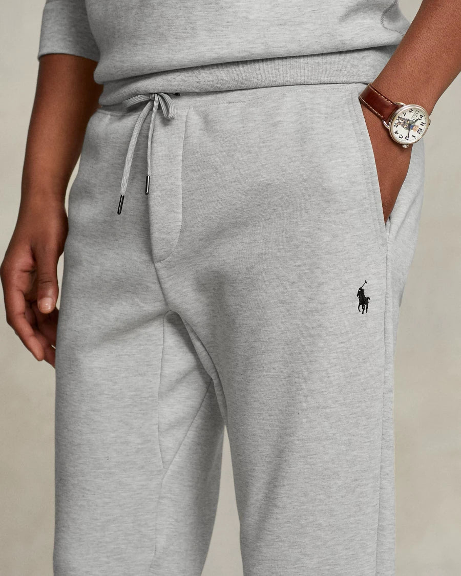 POLO RALPH LAUREN DOUBLE-KNIT FULL-ZIP HOODIE TRACKSUIT - GREY