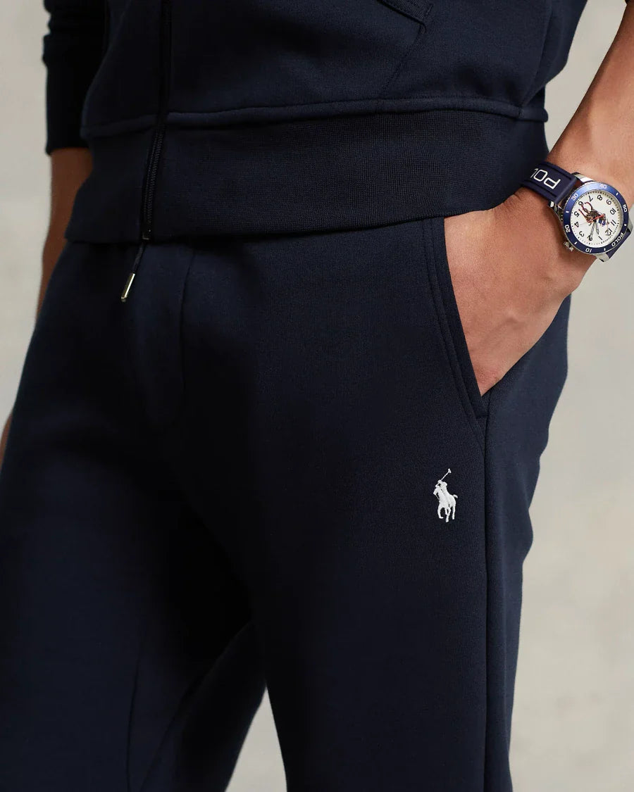 POLO RALPH LAUREN DOUBLE-KNIT FULL-ZIP HOODIE TRACKSUIT - NAVY BLUE