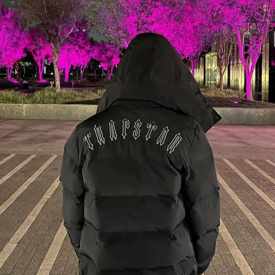 TRAPSTAR BLACK IRONGATE JACKET DETACHABLE HOOD