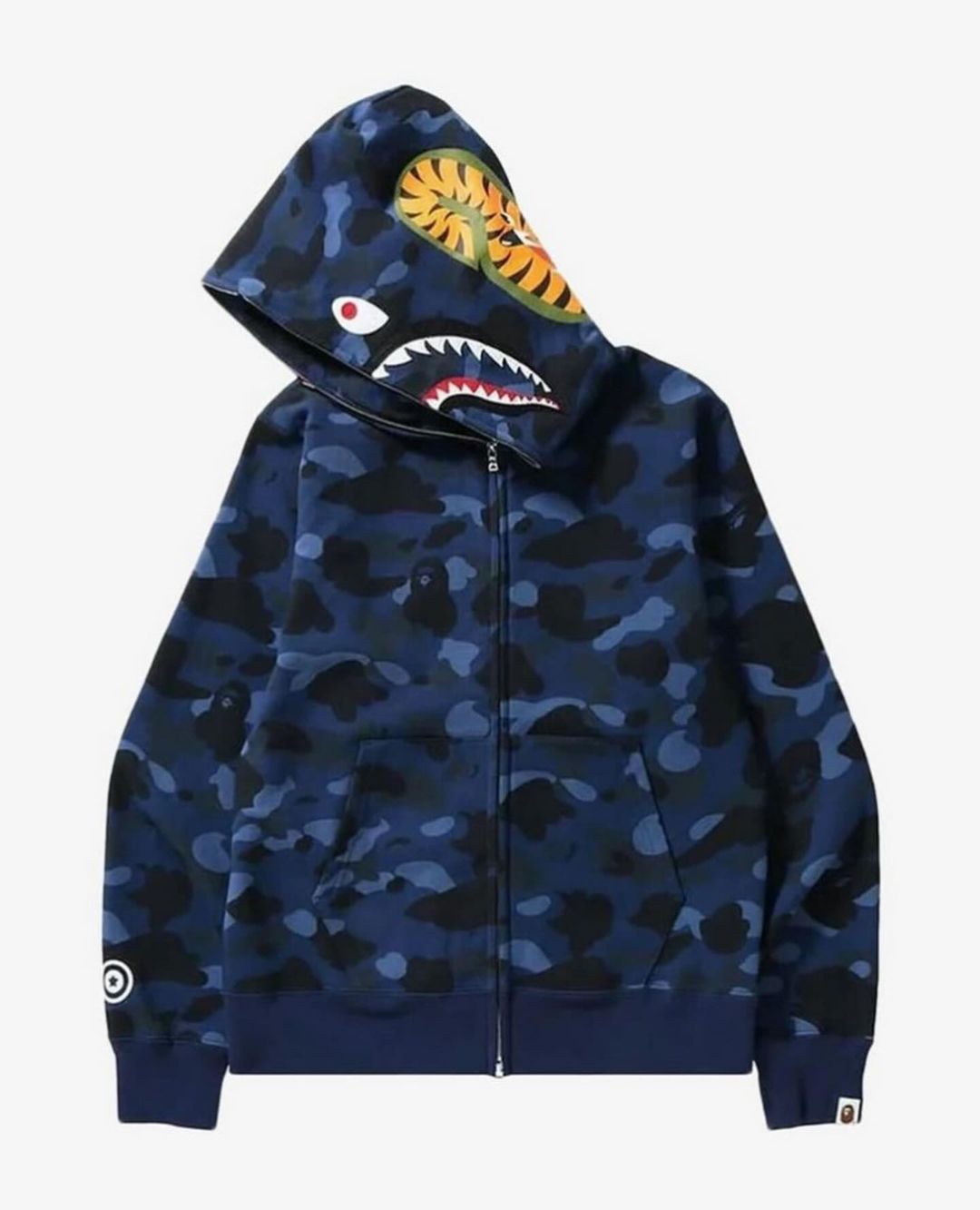 BAPE COLOR CAMO DETACHABLE SHARK FULL ZIP HOODIE BLUE