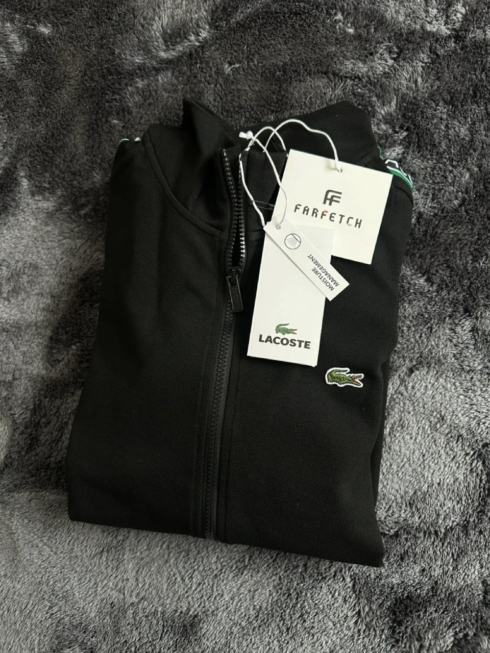 LACOSTE CLASSIC FIT STRIPPED TRACKSUIT - GREEN STRIPE