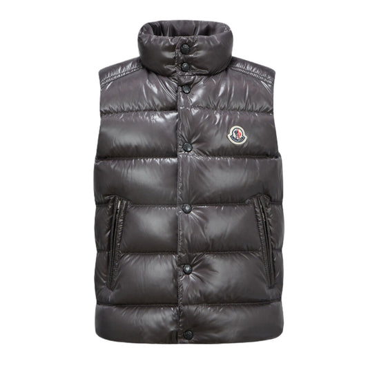 MONCLER BORMES LOGO PATCH QUILTED DOWN PUFFER VEST