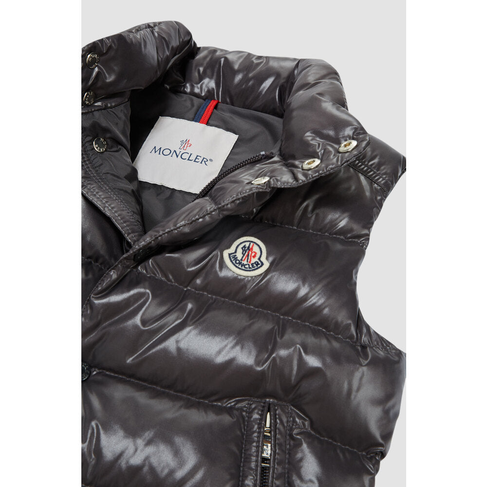 MONCLER BORMES LOGO PATCH QUILTED DOWN PUFFER VEST