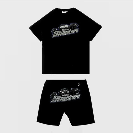 TRAPSTAR SHOOTERS SHORT SET BLACK/BLUE