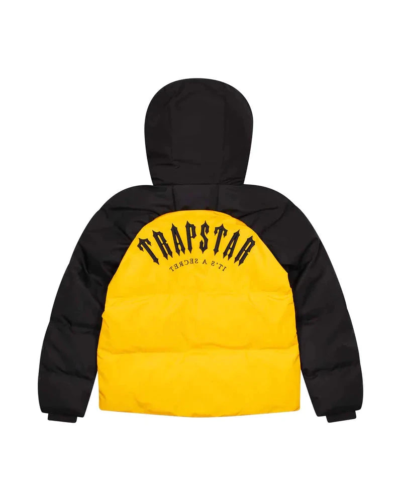 TRAPSTAR DECODED ARCH PUFFER JACKET - BLACK/YELLOW